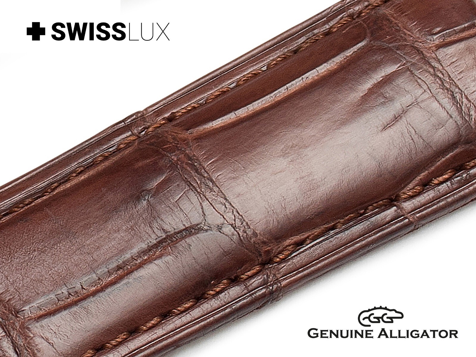 Alligator Curved Ends For GRAND SEIKO Watch Crocodile Leather Strap Band Clasp