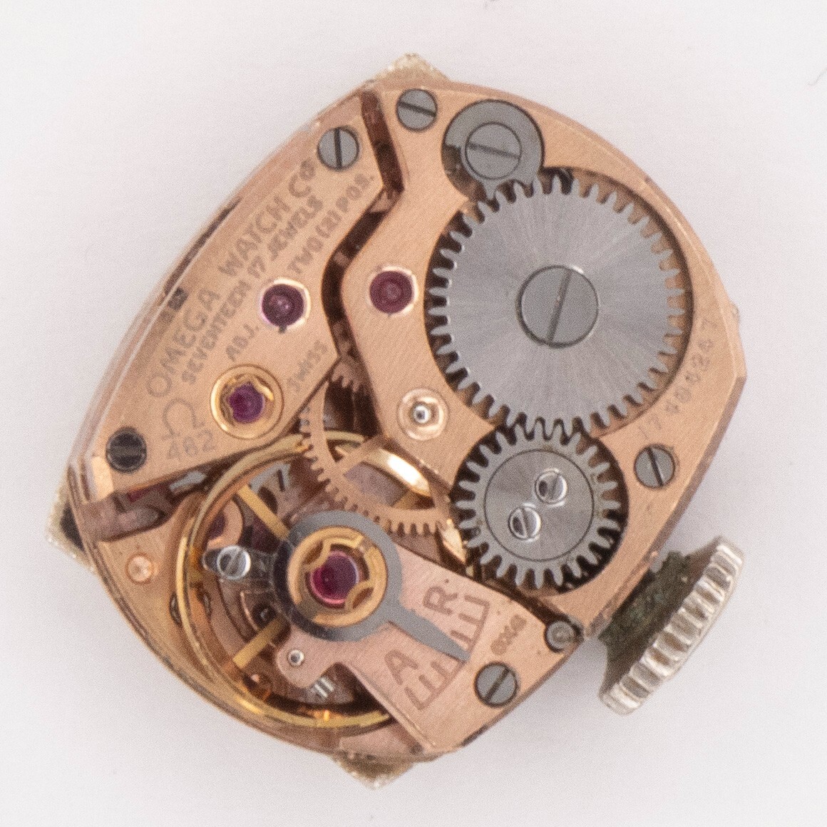 Vintage Omega Caliber 482 17-Jewel 2-Adjustment Wristwatch Movement, Keeps Time