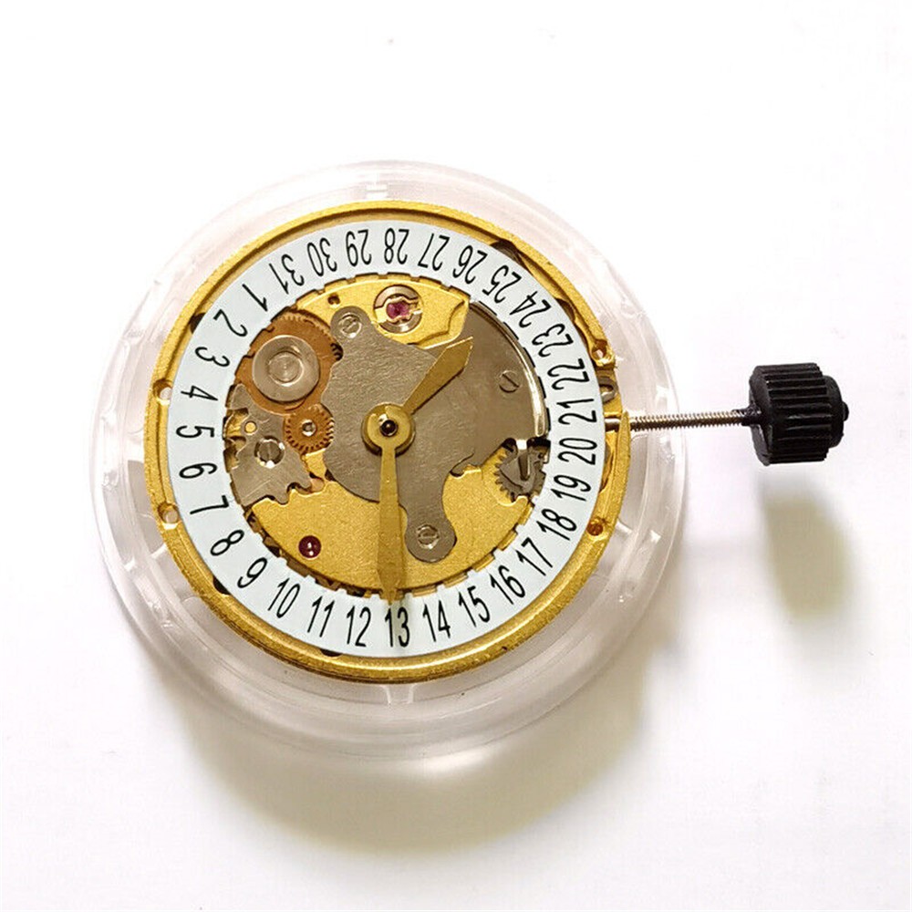 Gold 3 hands Single Calendar Automatic Mechanical Movement Replacement For 2824