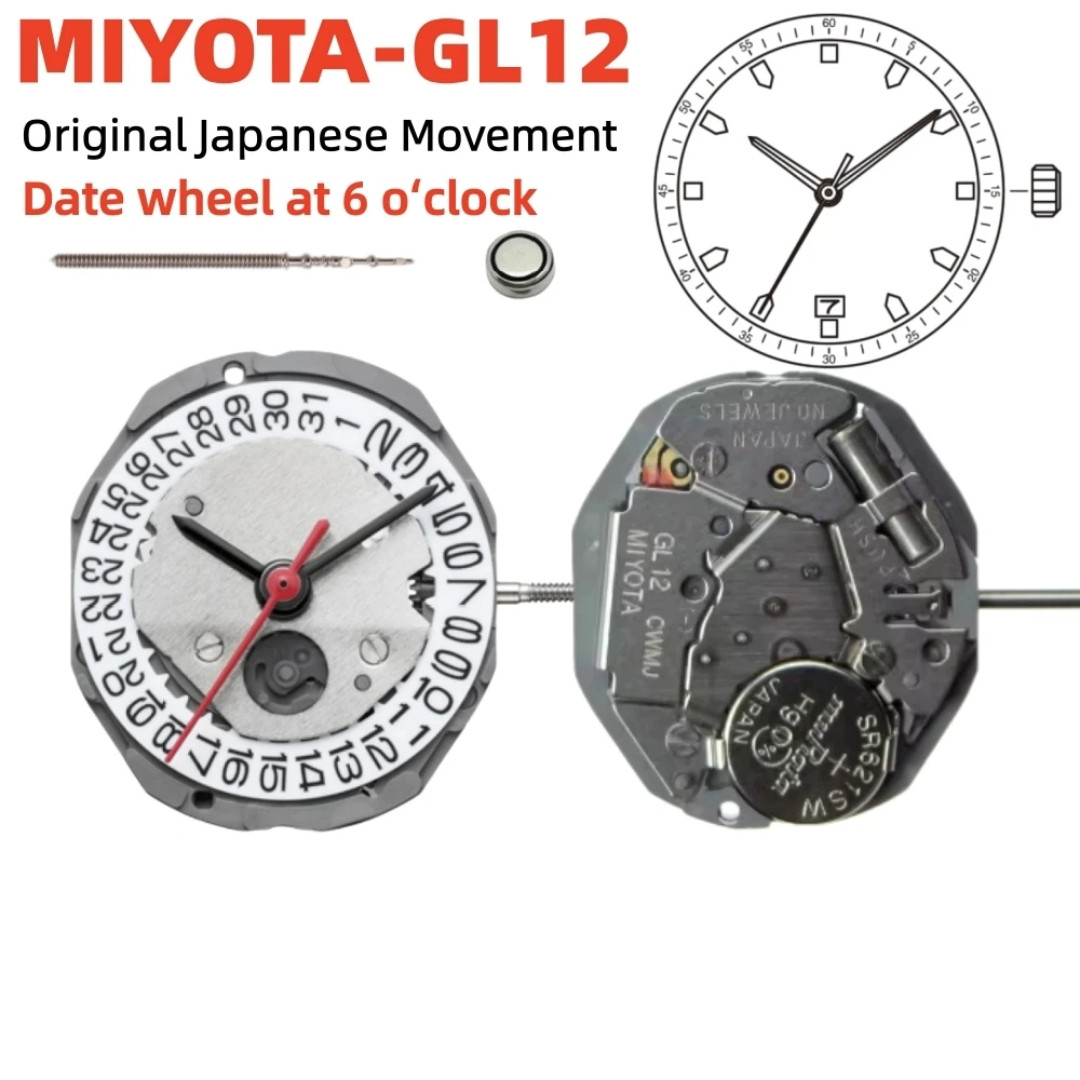 Genuine Miyota GL10 / GL12 Quartz Watch Movement Date 3 Hands Japan Made New