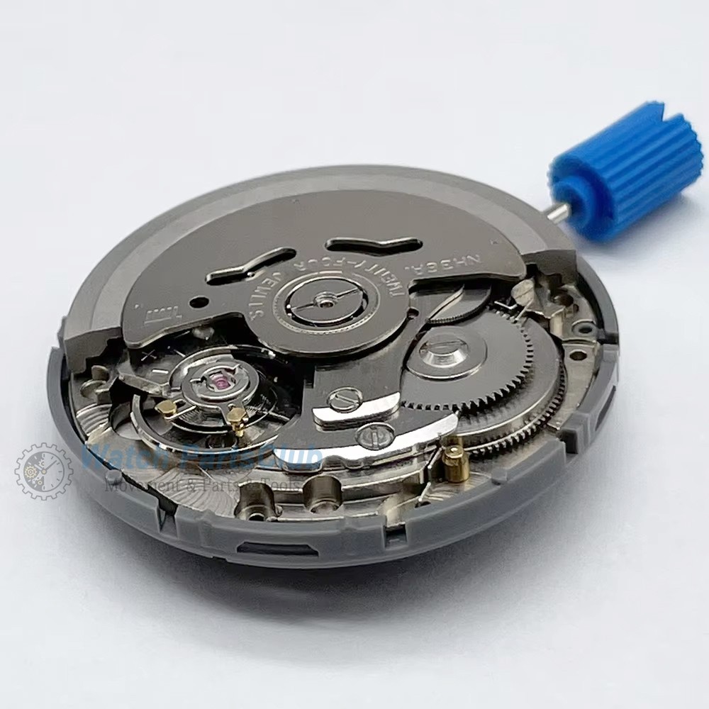 SII NH36 Watch Movement Black-Gold Datewheel CROWN at 3.0/3.8 in Japanese Kanji