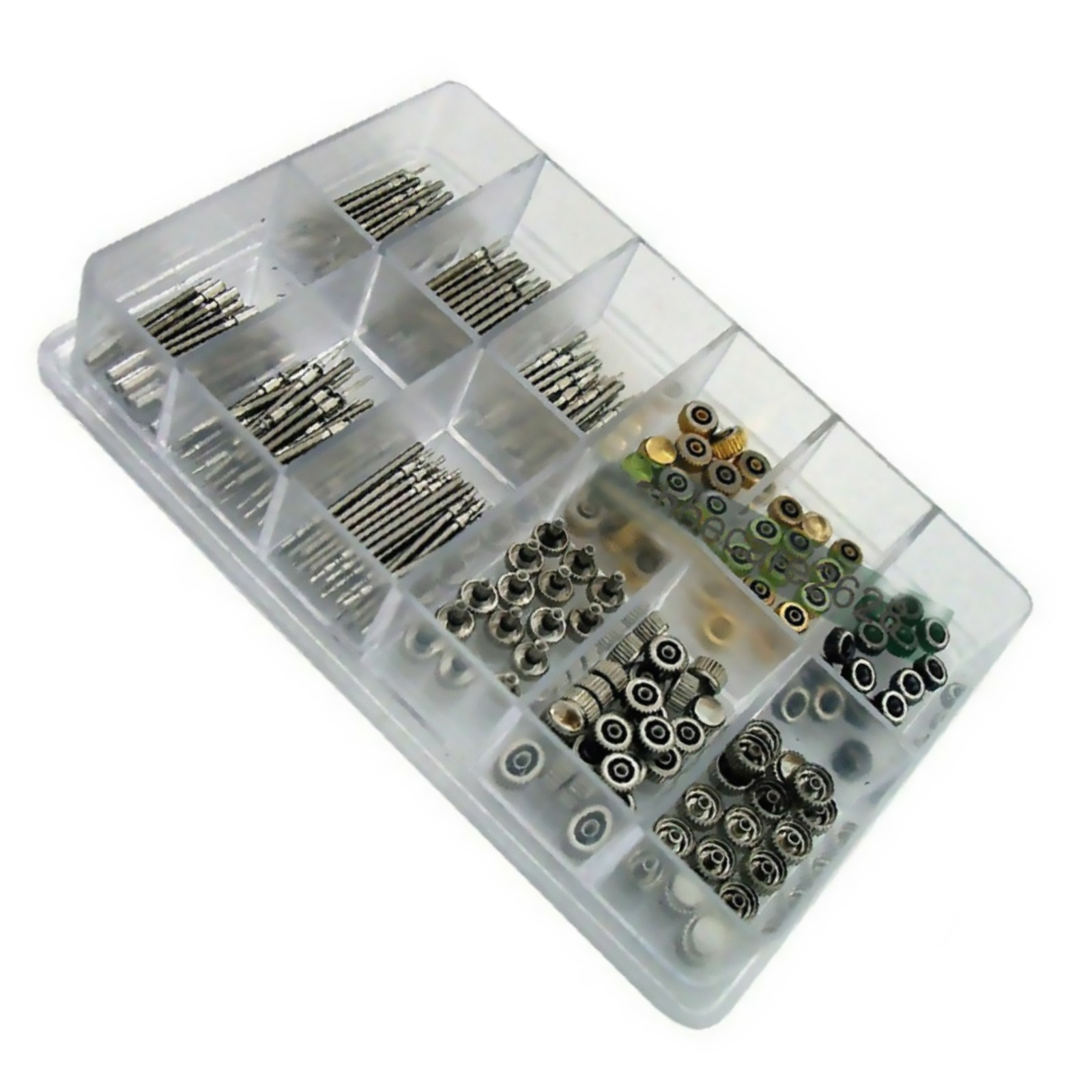 144 Pcs New Watch Stem+Watch Crown Parts Box Set For Ladies And Quartz Watches