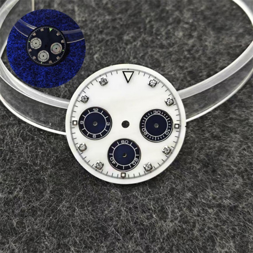 VK63 Dial 29.5mm Shell Dial Black and White Gray for VK63 Movement Watch Dial