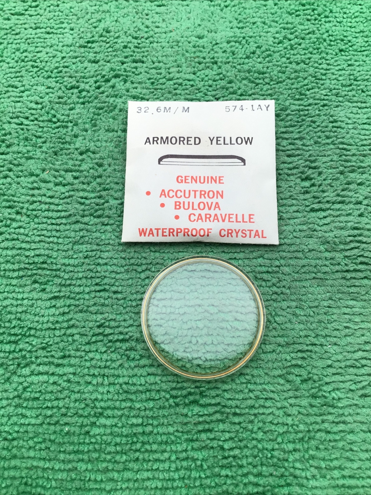 Genuine Bulova Accutron Part # 574-1AY, 32.6 mm Watch Crystal