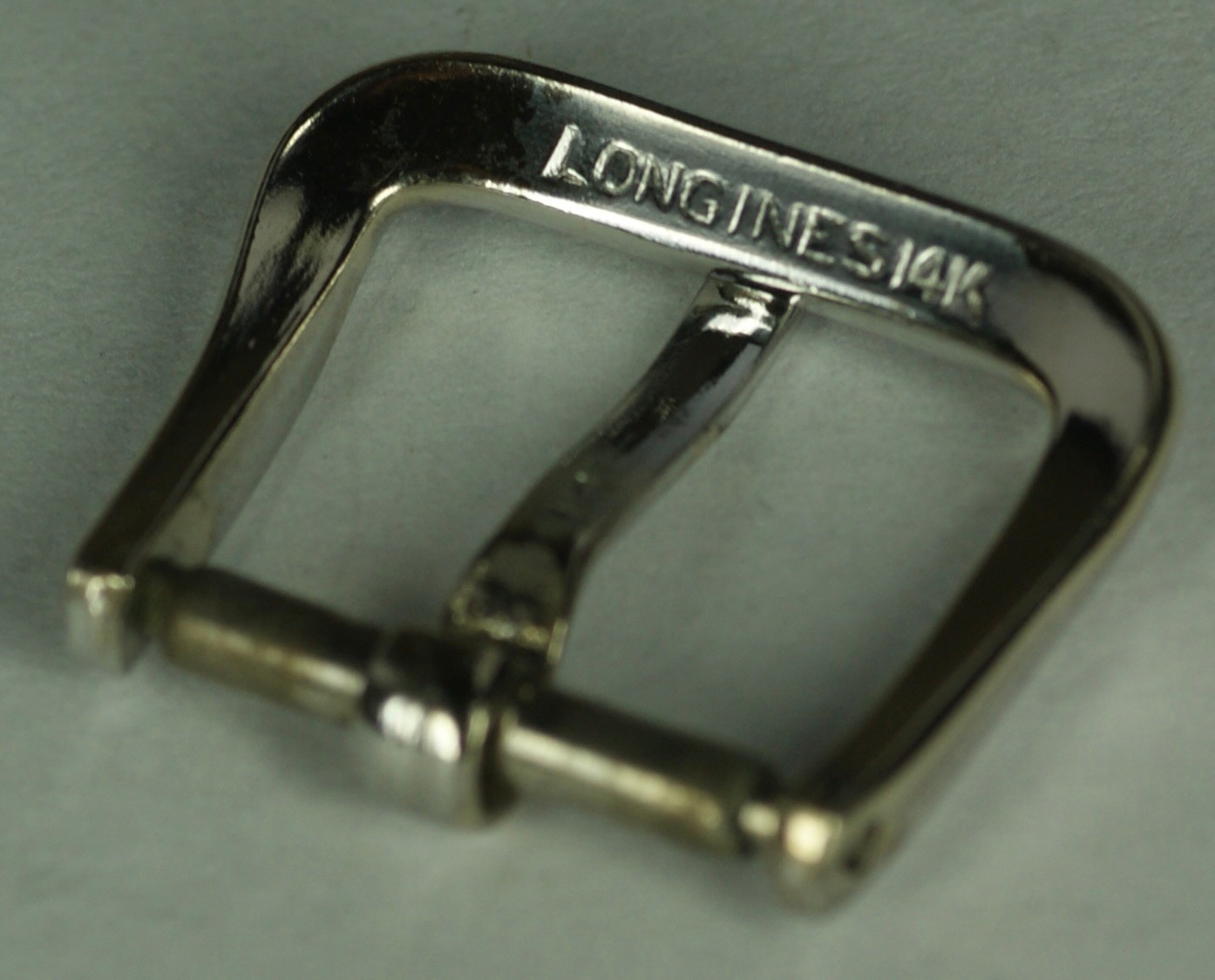LONGINES Rare 14K White Gold Vintage 12/14mm Watch Buckle Tang Strap End Part