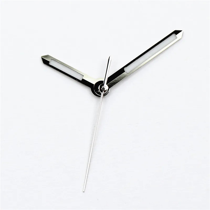 Polished Silver Watch Hands Green Blue Lume Fit for NH34 NH35 NH36 Mod