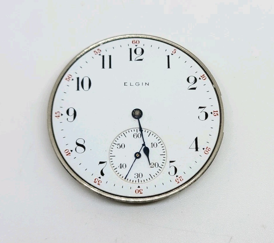 1915 Elgin Model 2 Grade 314 15J 12s Pocket Watch Movement For Parts Or Repair