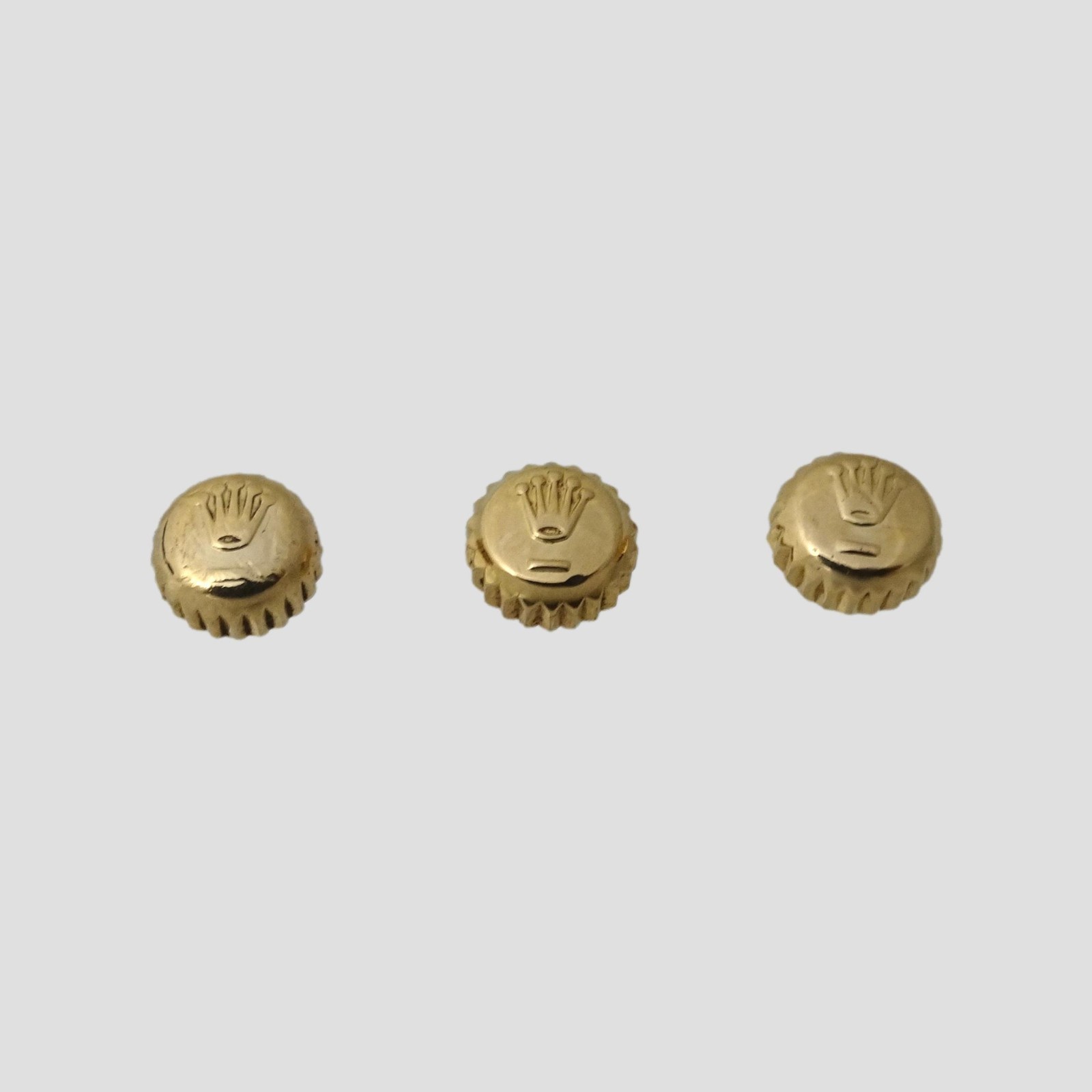 Lot 3 Rolex18K Gold Datejust 6mm Oyster Watch Crown Part 1601 16013 24-600-08