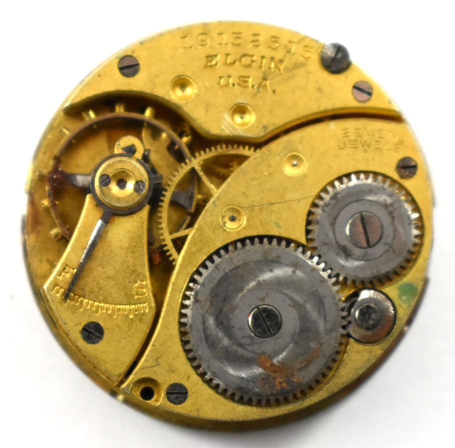 Vintage Elgin Grade 298 0s 7J Hunting Pocket Watch Movement lot.wc