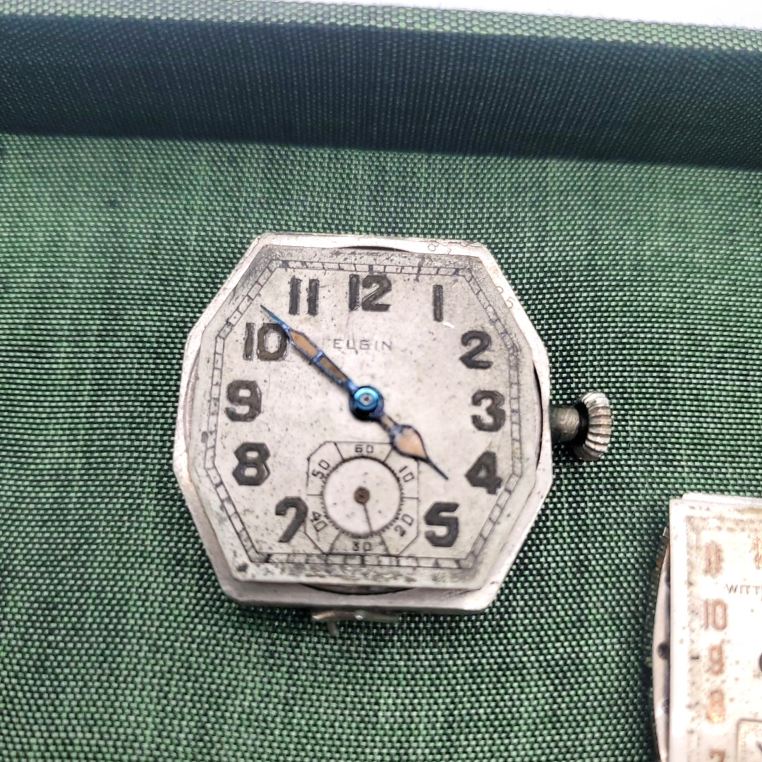 Vintage Elgin 15 Jewels Mechanical Wrist Watch Movement Faces Mechanisms Misc