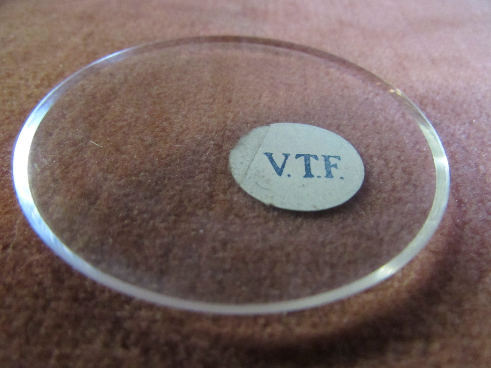 Vintage VTF French Pocket Watch Domed Crystal, Glass 49.86mm, 1.963″