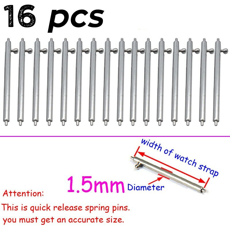 Stainless Steel Pin 14-21 22 24mm Quick Release Spring Bar Pins Watchband Parts