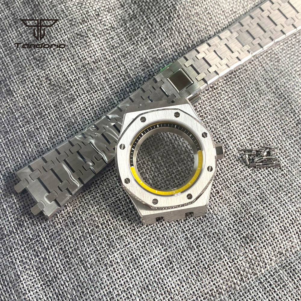 42mm Stainless Steel Watch Case Chapter Ring Sapphire Glass Fit Japan NH35 NH36