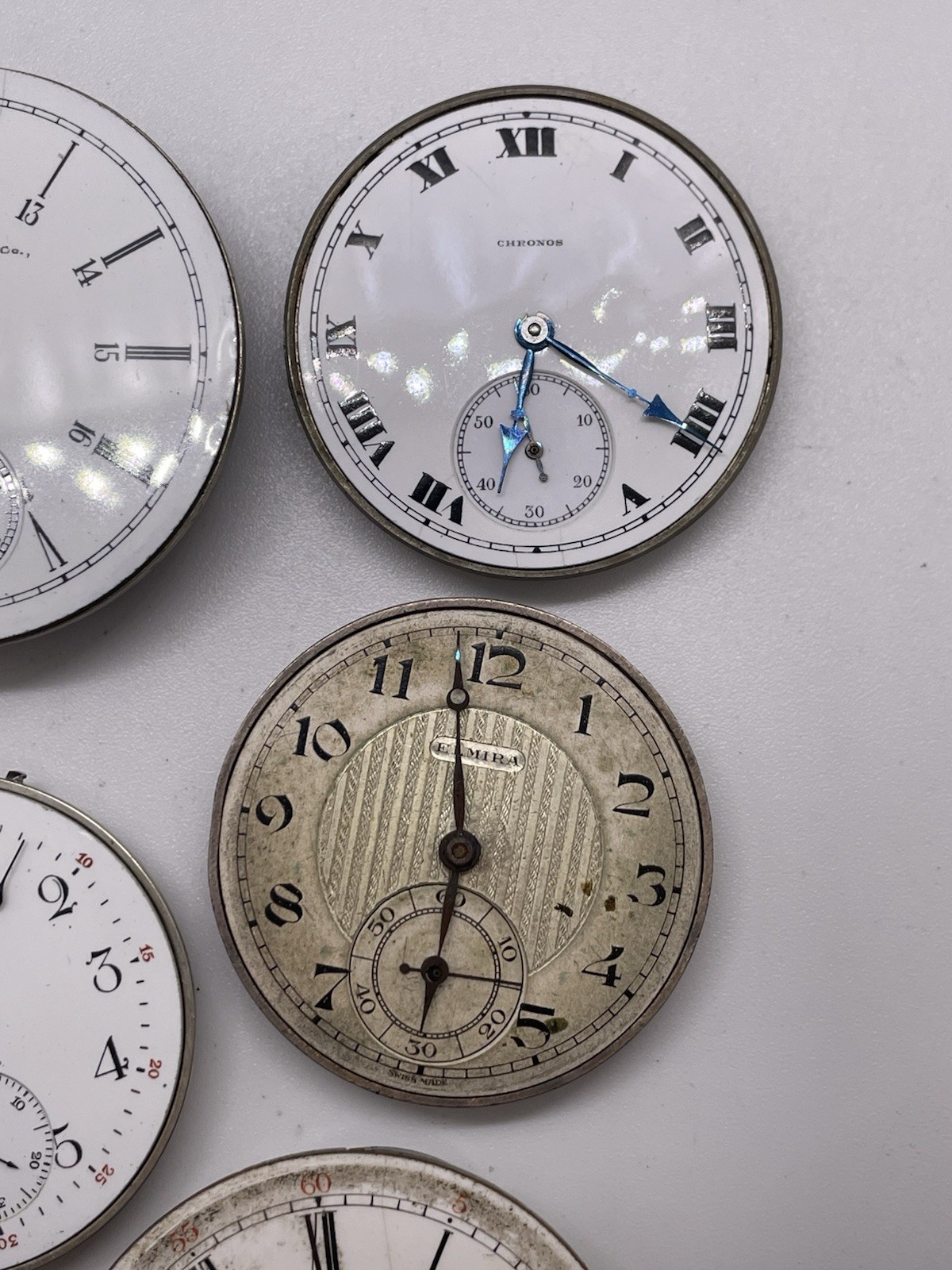Lot of Pocket Watch Movements Hampden, Swiss & More Parts Lot #2