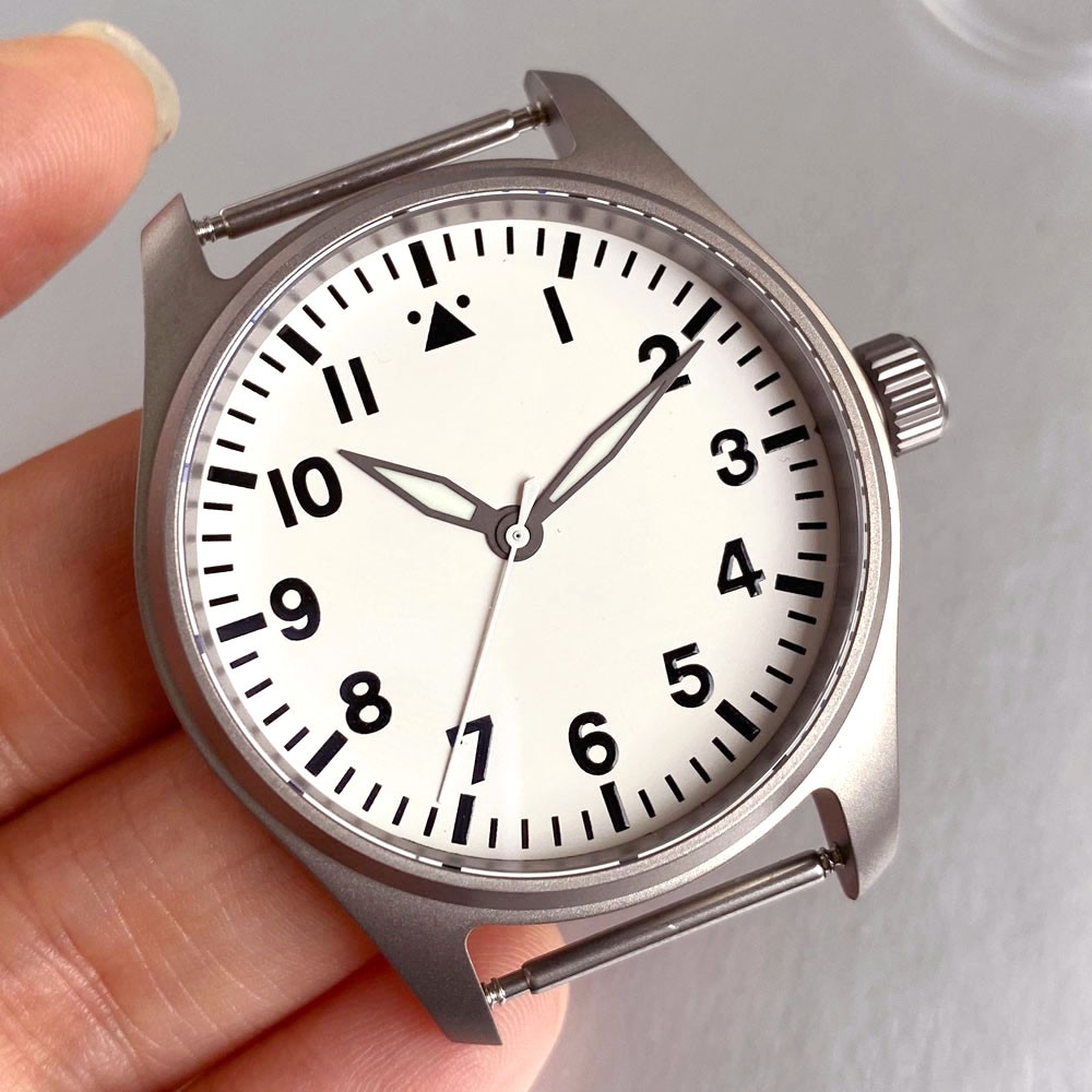 39mm Pilot 20BAR Waterproof Titanium Dive Watch Case 33.5mm Dial for Nh35 PT