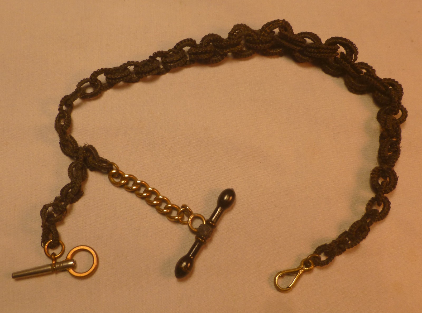 Vintage Pocket Watch Mournig Braiding Hair Chain -BEST OFFER-