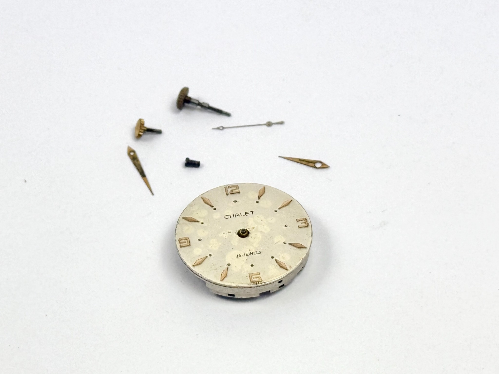 Chalet USSR 16-Jewel Mechanical Watch Movement Dial Hands Vintage Repair