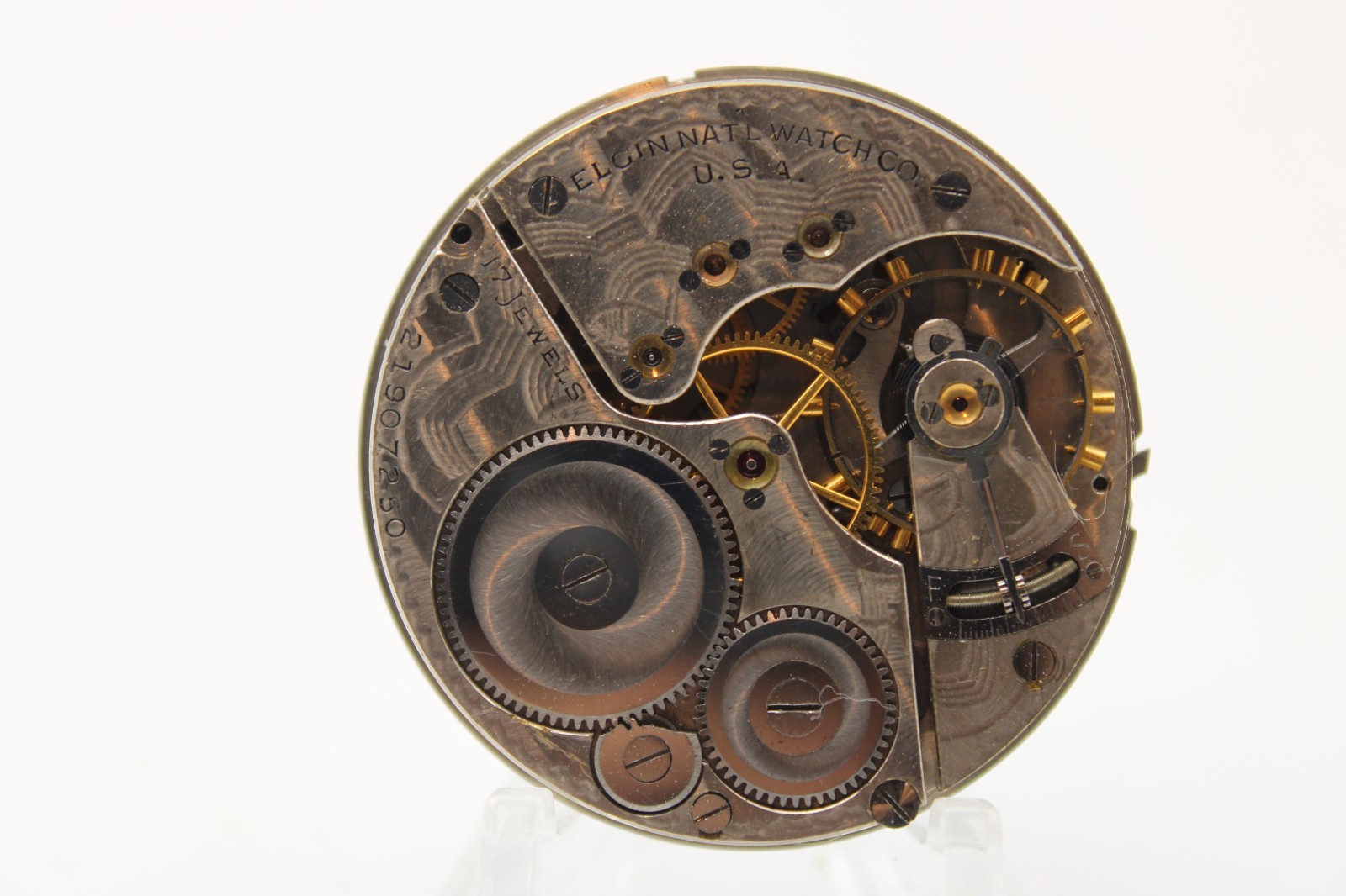 1919 ELGIN POCKET WATCH MOVEMENT 21907250 GRADE 387 16s 17j (FC)
