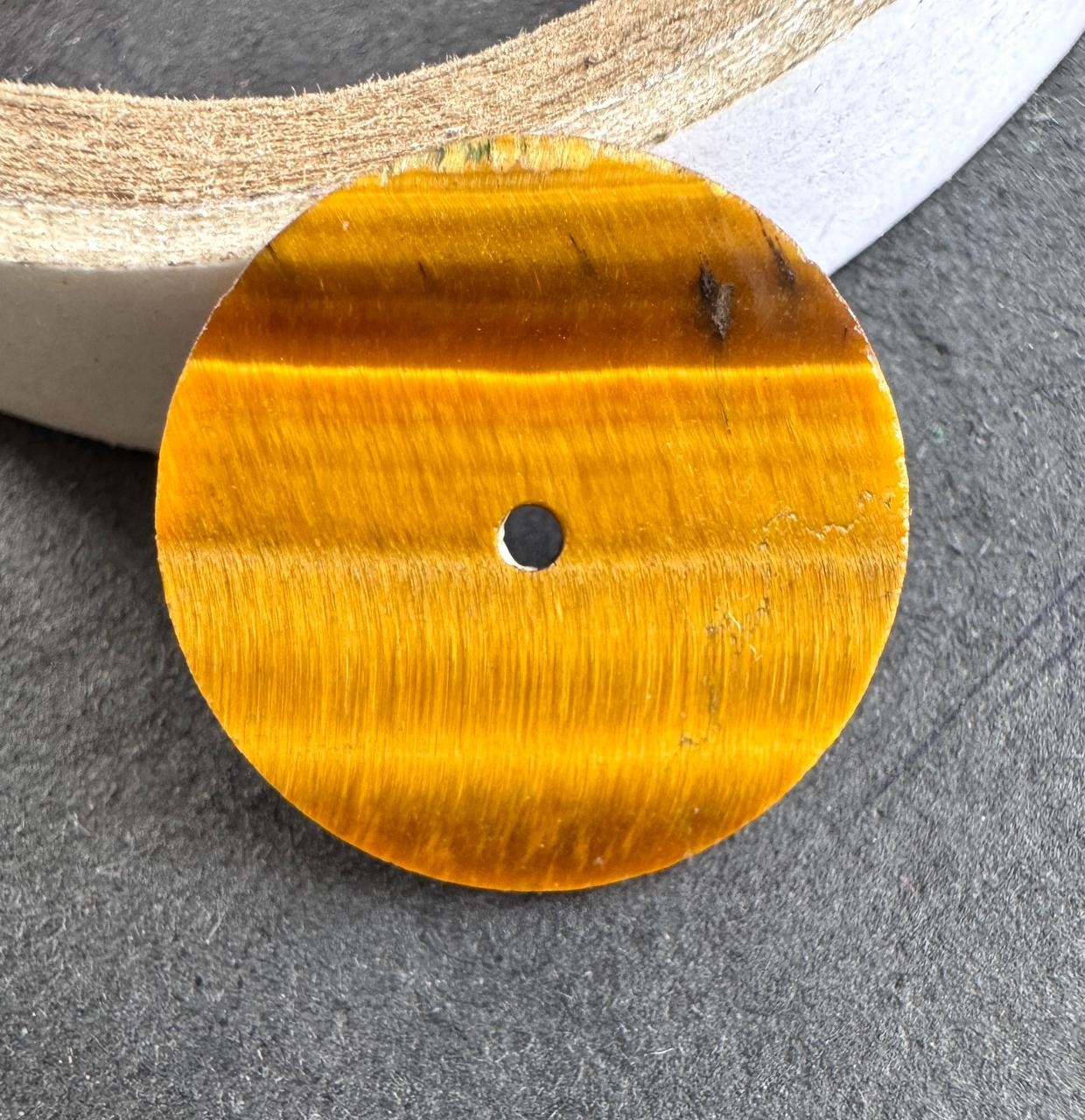 Tiger’s Eye Watch Dial: 24.5 mm Gemstone Round, Polished handmade gemstonGMC-501