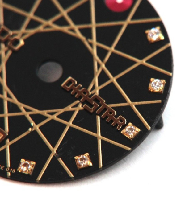 VINTAGE GENUINE RADO DIASTAR Watch Dial Black w/ Diamonds 17mm Missing Logo