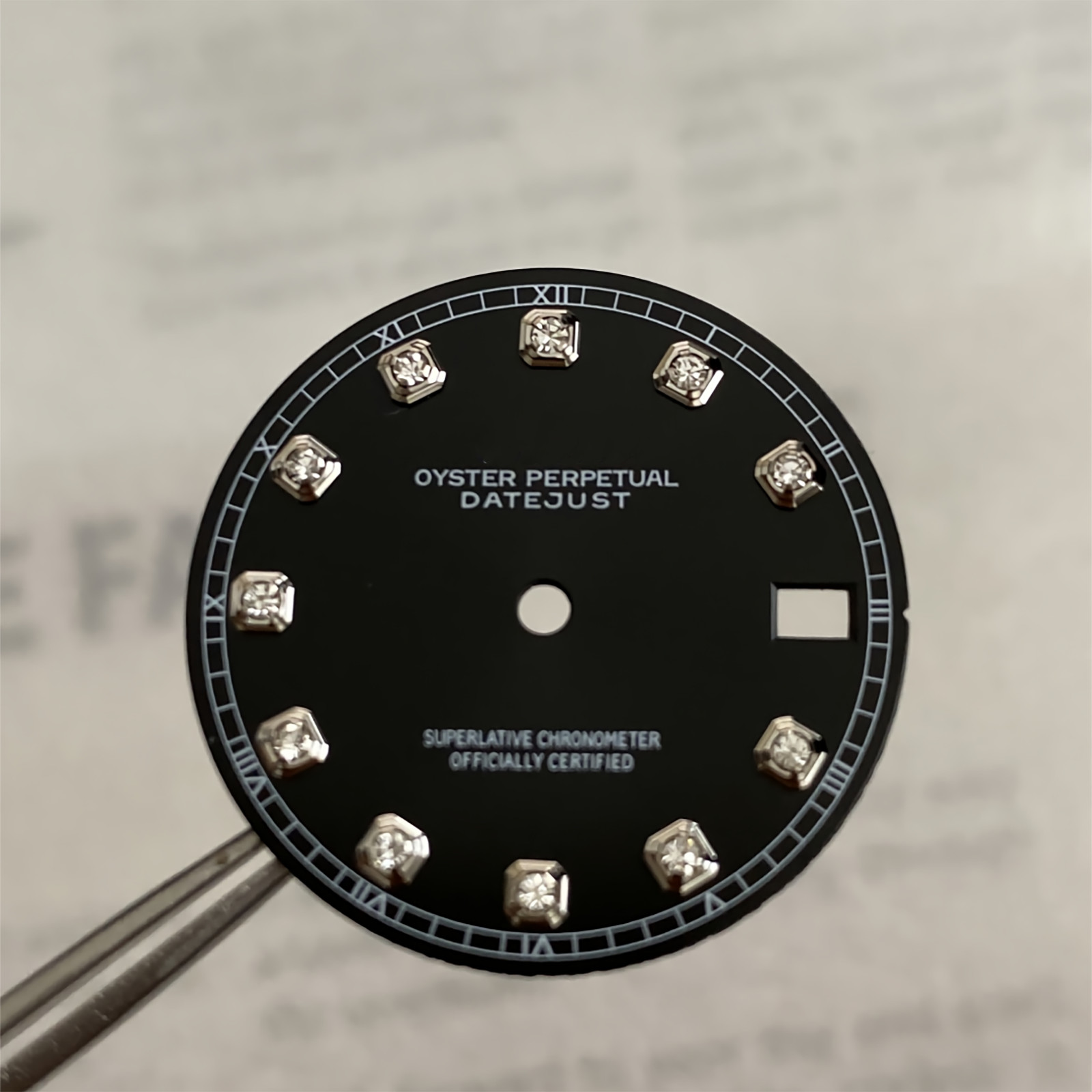 28.5MM Watch Dial Sunray Pattern Diamond Watch for NH35/NH36/4R/7S Movement