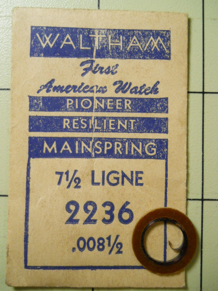WALTHAM PIONEER 2236 Watch Mainspring – 7 1/2 LIGNE – 0.0085 mm Replacement