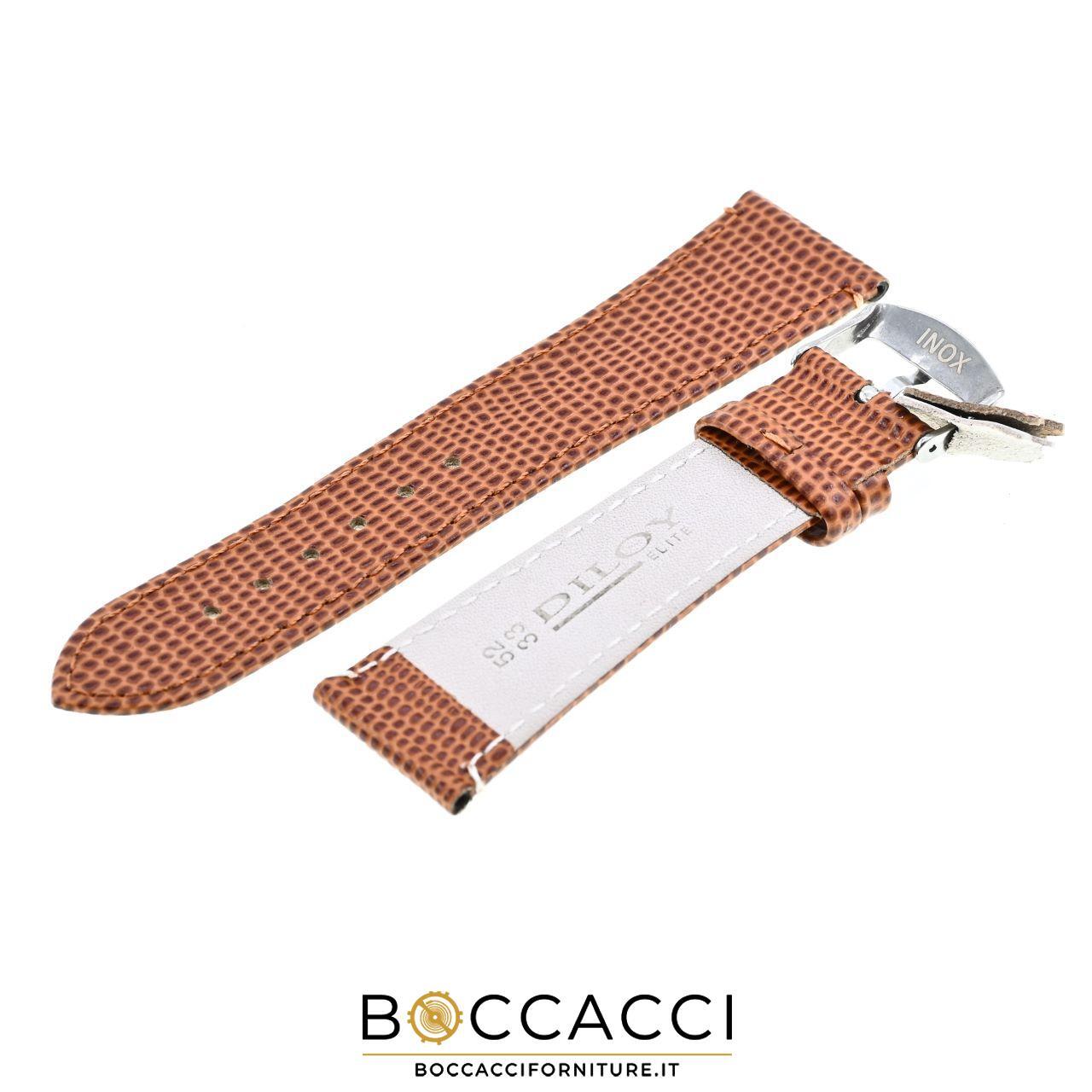 DILOY Brown Strap 14mm Skin Lizard Stamp (NEW)