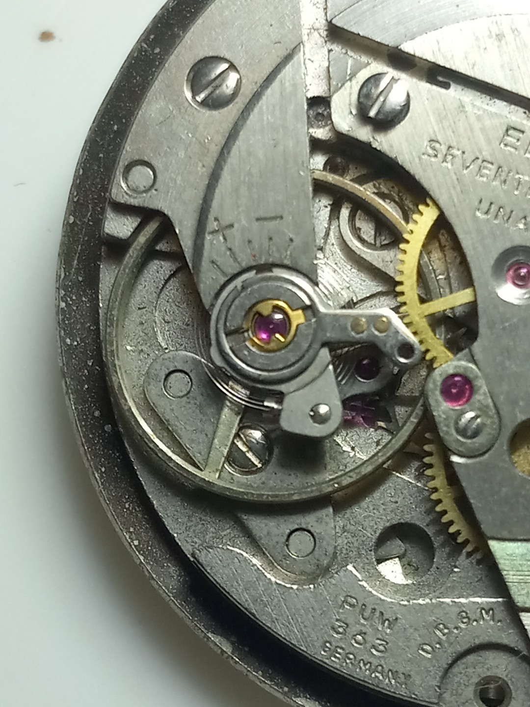 Elgin Sportsman Date Day Watch 318 Movement Germany Vintage Mens Wristwatch 363