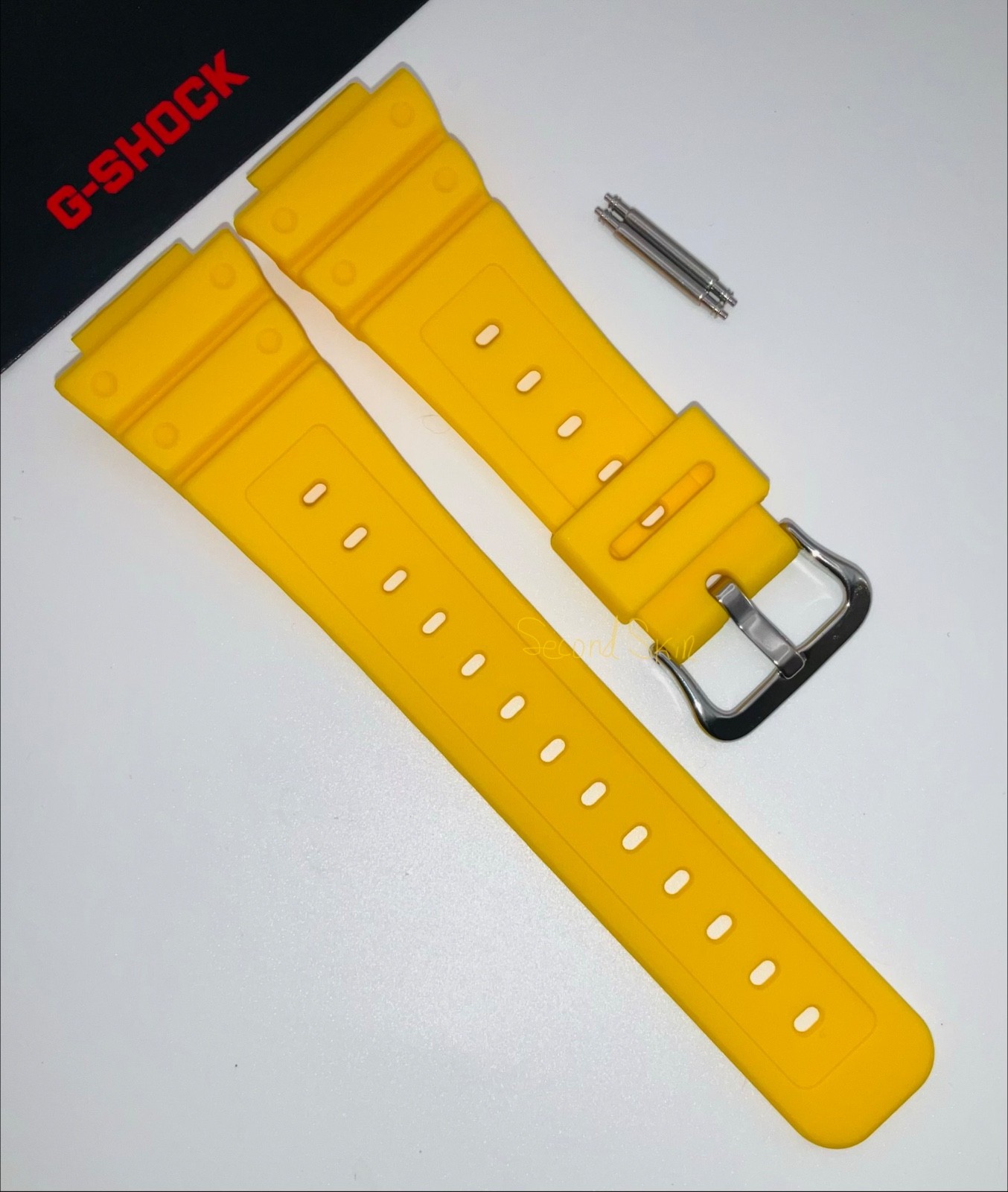 Genuine Casio G-Shock Yellow Resin Watch Band & Bezel Set DW-5600P-9 + Pins