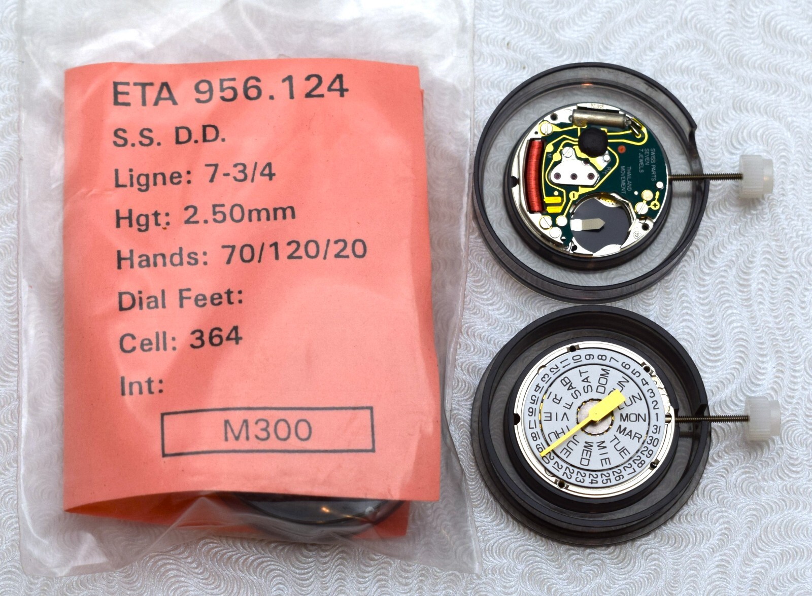 ETA 956.124 ~ New Swiss Quartz Movement ~ 7-3/4 Ligne ~ Day & Date ~ 70/120/20