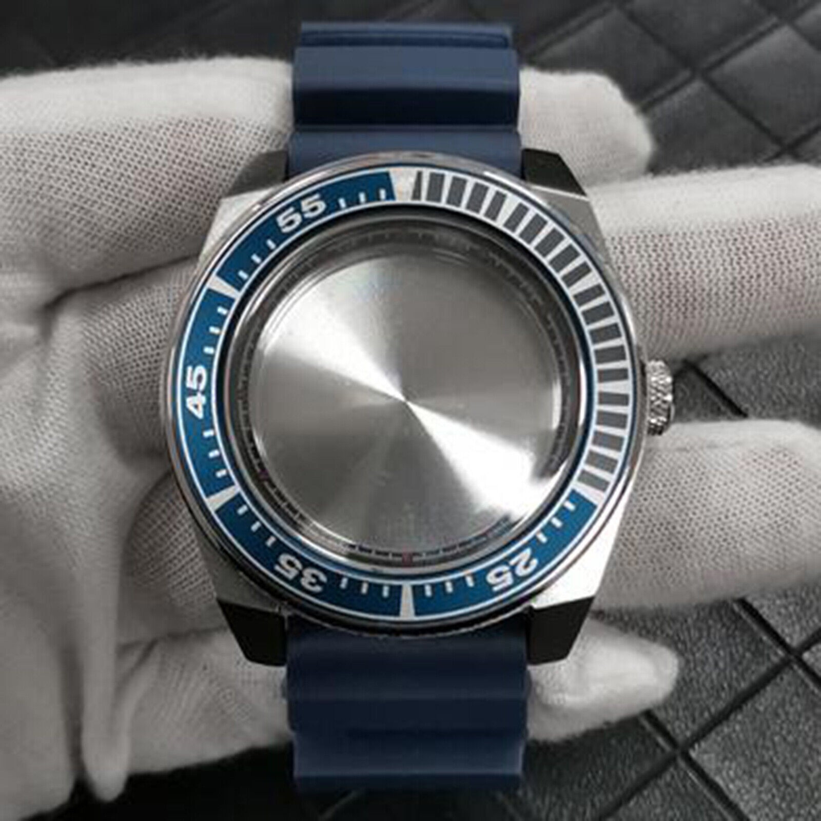 361 Steel Watch Case Buckle Dark Blue Strap 42.5mm for NH35/NH36 Movement
