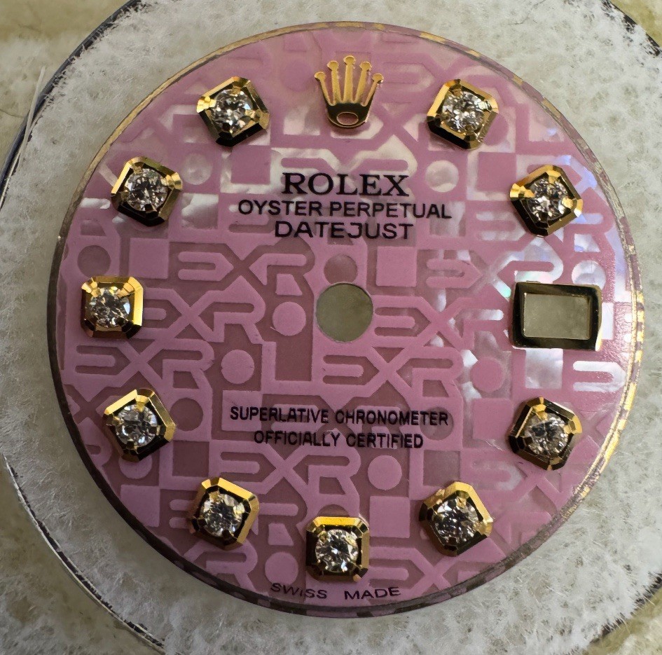 Rolex 26mm Ladies Datejust/President Custom Pink MOP Anniversary Diamond Dial