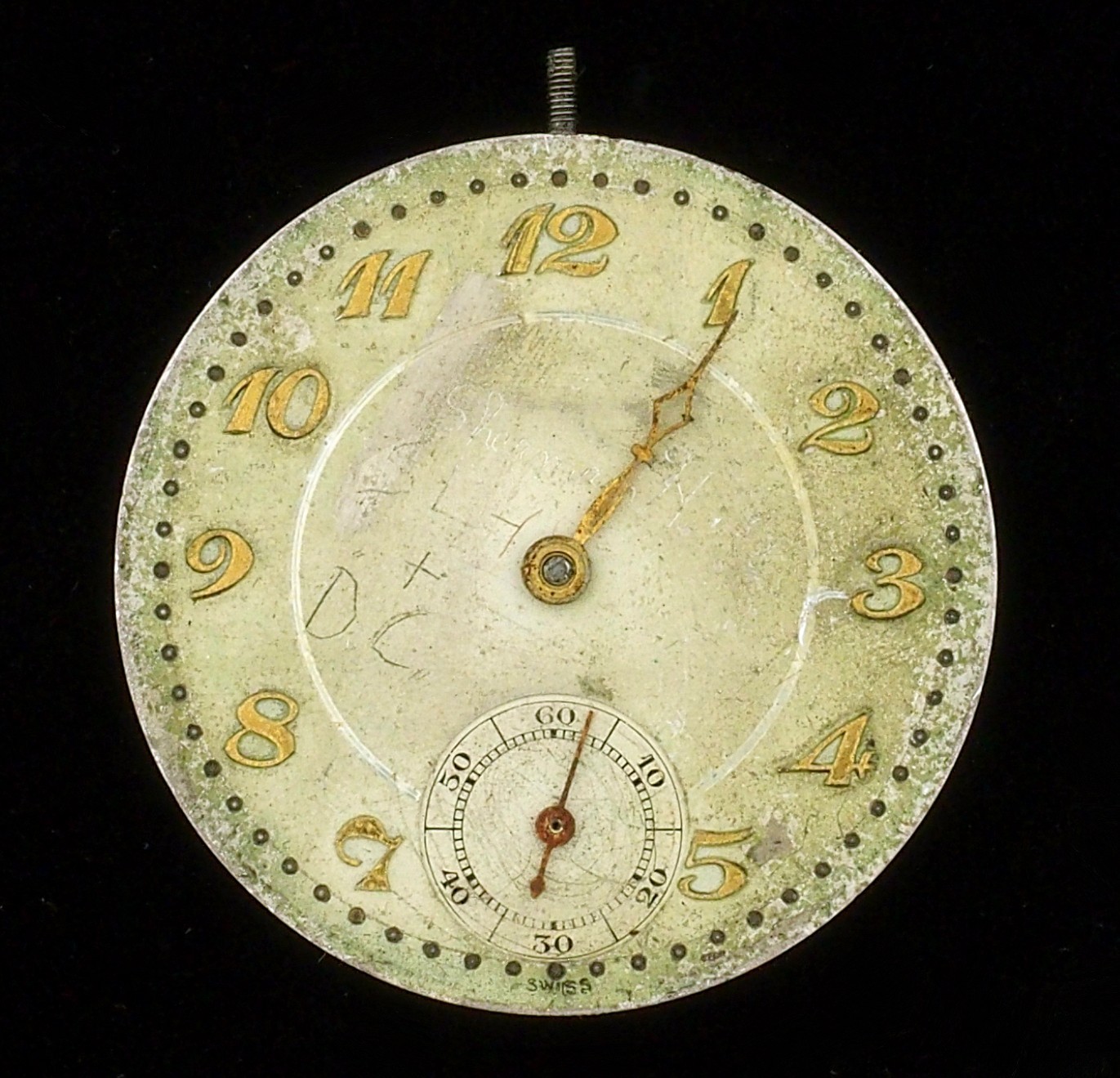 Vintage Gotham RGJP 44400 17J Pocket Watch Movement for Parts or Repair