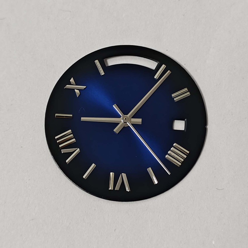 30.8MM Dual Calendar Watch Dial Silver-Tipped Dial Hands for 8285 Movement