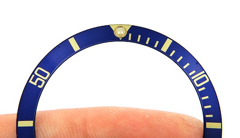 Genuine Rolex Submariner 16803 16613 16808 16618 Blue & Yellow Gold Bezel Insert