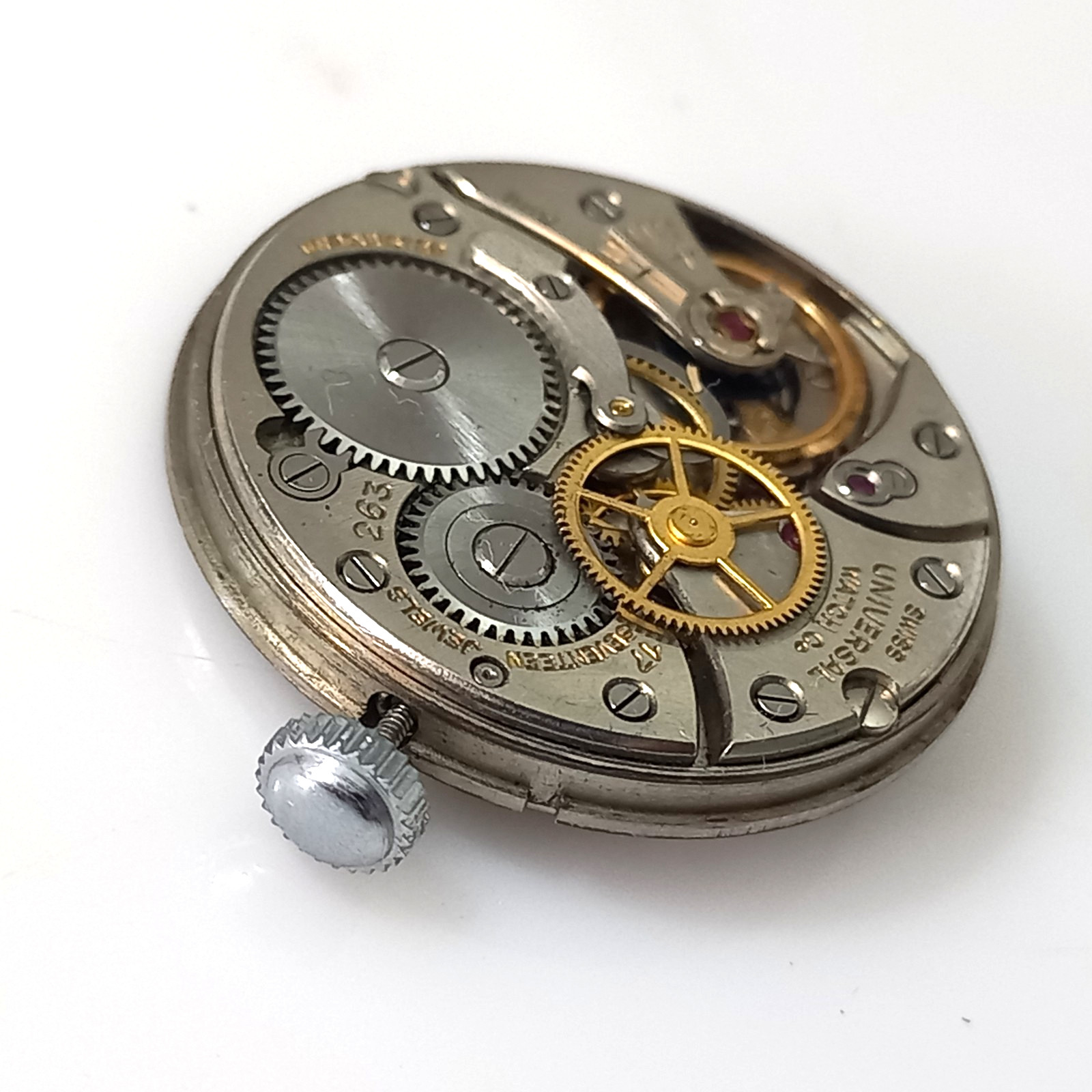UNIVERSAL WATCH CO MANUAL WIND 17 JEWELS MOVEMENT CAL 263 – WORKING