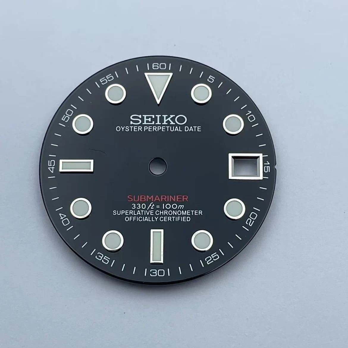 28.5mm Green Luminous Watch Dial Date Fit NH35 NH36 Movement