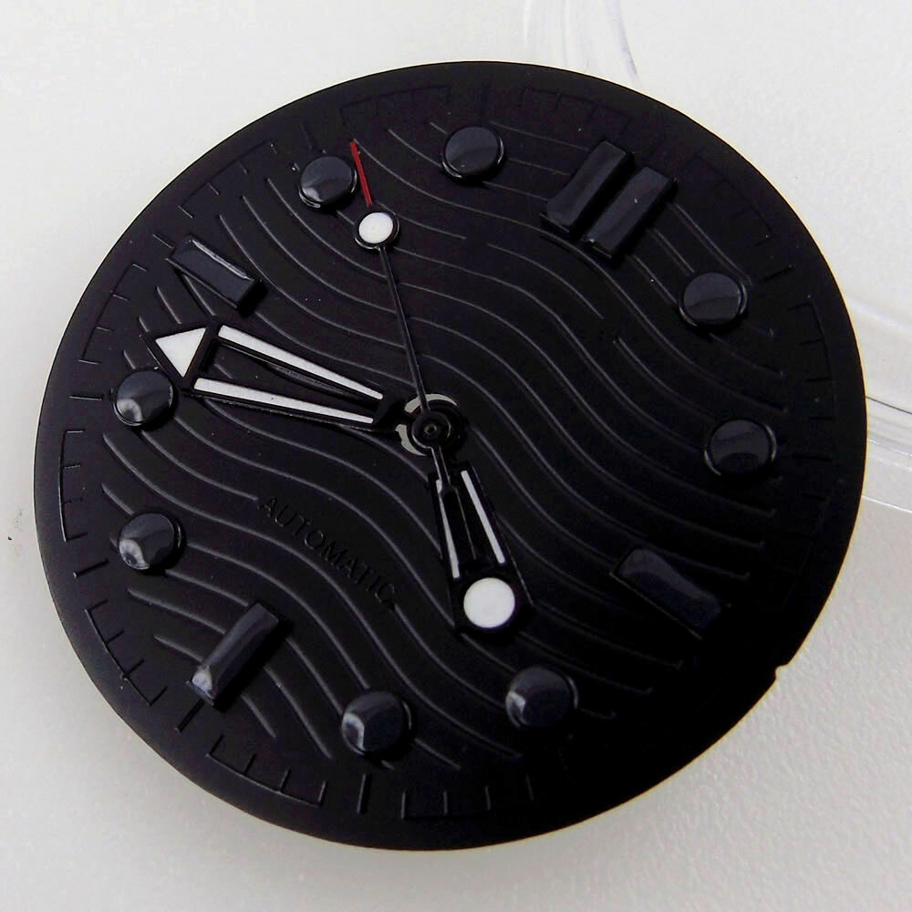 31mm black dial black marks fit miyota 8215 ETA 2824 2836 NH35 NH36 7s26 7s36
