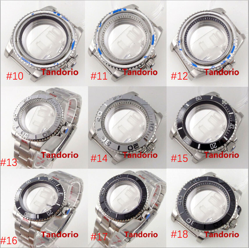 20ATM Sapphire Glass 40mm Watch Case 120 Clicks Fit NH34 NH35 NH36 Ceramic Bezel