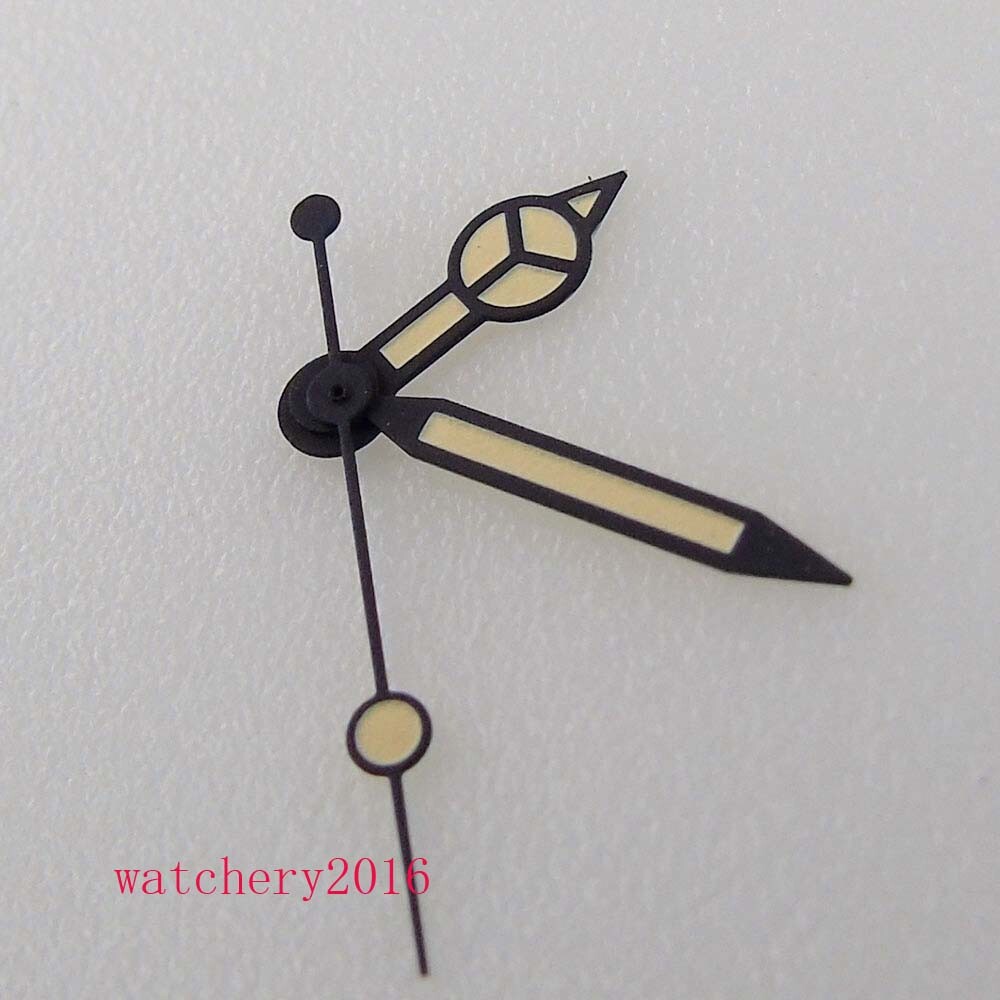 Black Second hands Black edge yellow Watch Hands Luminous for NH35 Movement