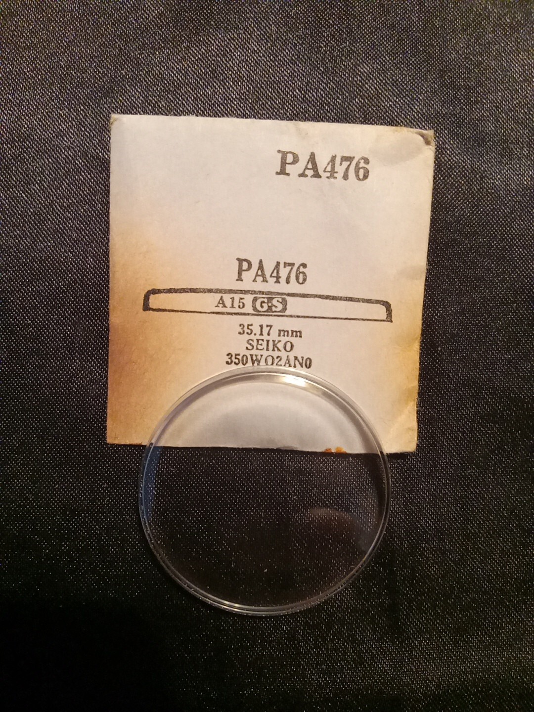 NOS GS Seiko Replacement 35.17mm Crystal PA 476