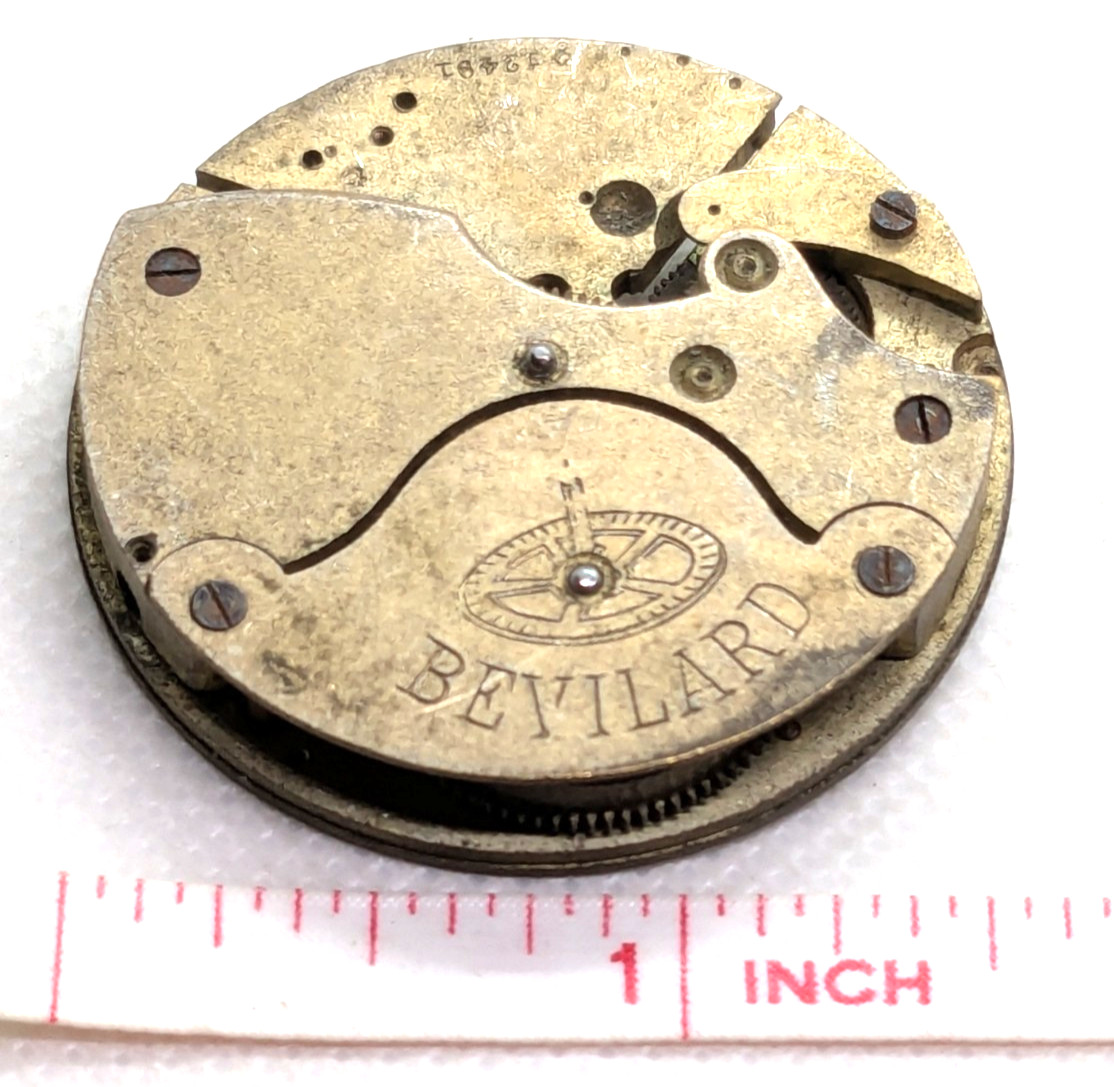 Vintage Bevilard Pocket Watch Mechanical Movement Swiss Gilt Finish 40 mm 12491