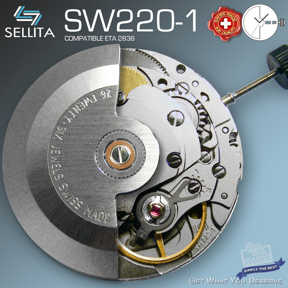 MOVEMENT AUTOMATIC SELLITA SW220-1, HH4, STANDARD – COMPATIBLE ETA 2836