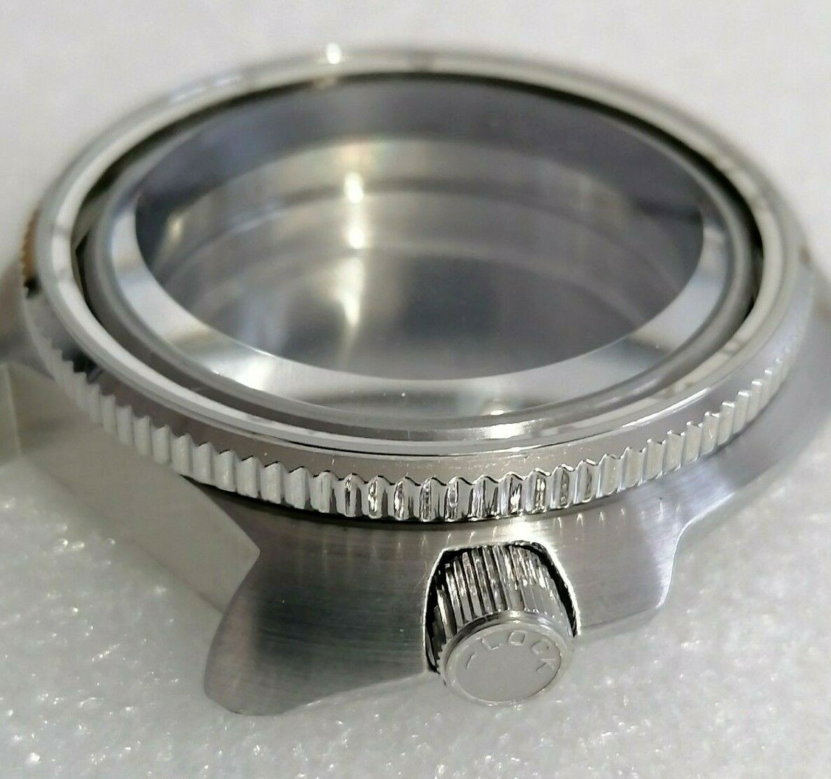 SILVER LOCK CROWN FOR STEELDIVE SEIKO NH35/36 6105 CAPTAIN WILLARD STYLE CASES