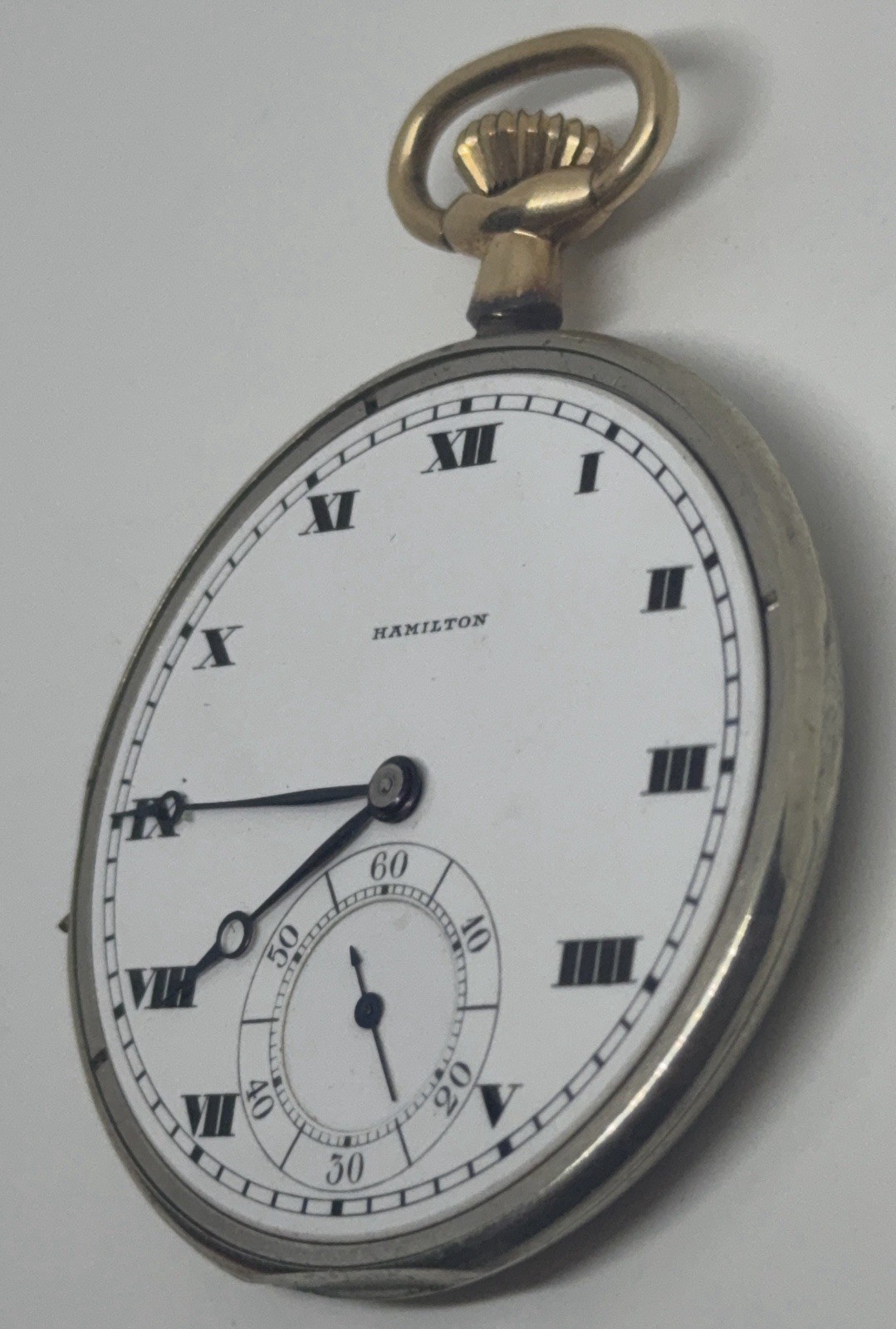 Hamilton Pocket Watch 914 Movement 17 Jewels 3 Positions 1917 12s Does Not Run