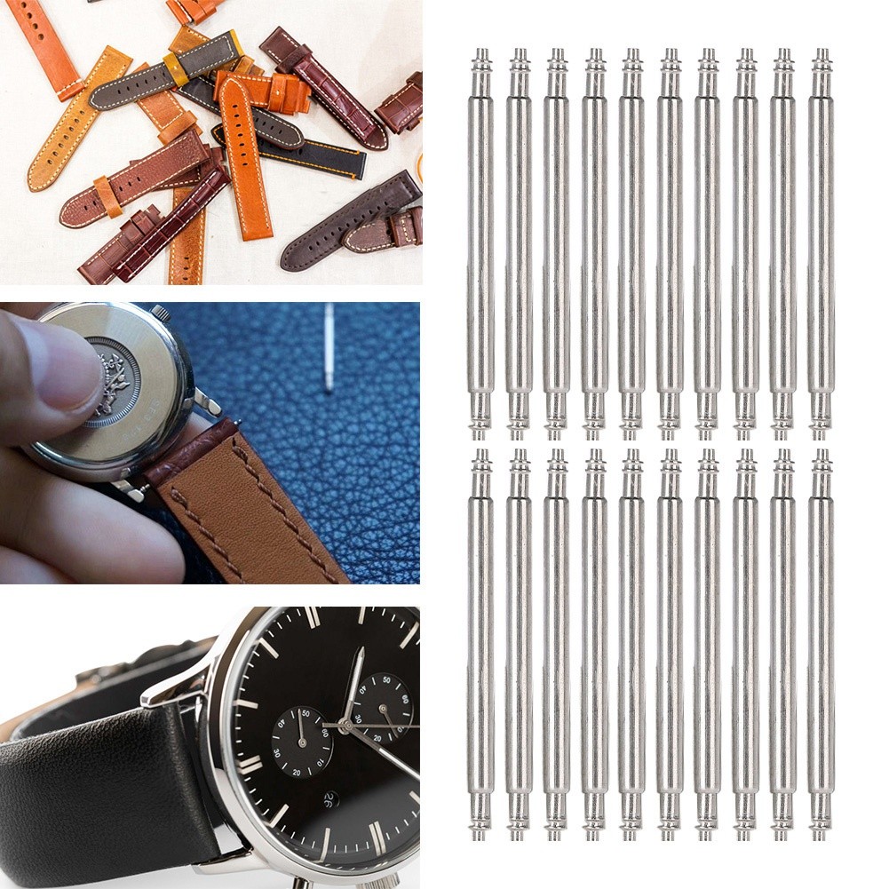 20pcs Watch Pin Bar Spring Bars Watches Strap Link Wristwatch Band Steel Tool