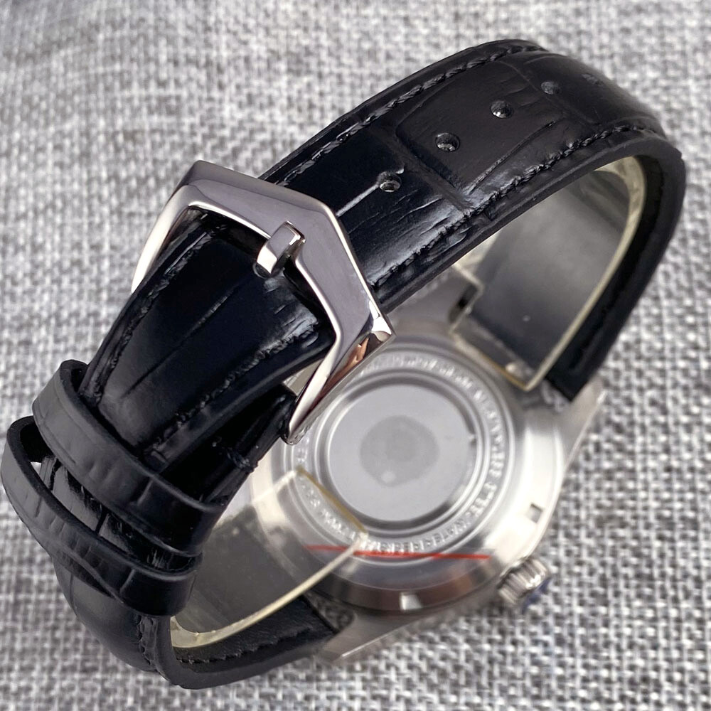 Tandorio 39mm Black Dial Pilot Watches 200M Waterproof Brushed Case Japa Men