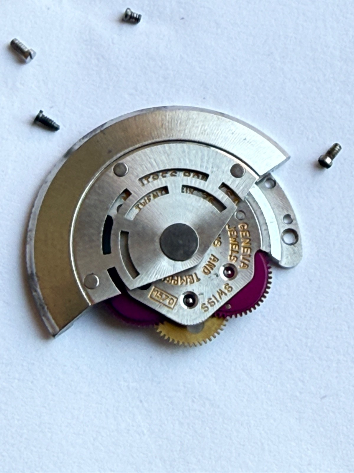 GENUINE Authentic Rolex Rotor + bridge 1570 perfect condition completely & screw