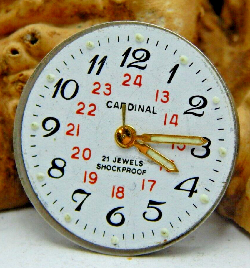 Vintage Cardinal Z2009B 21 jewel ladies wrist watch movement with dial and hands