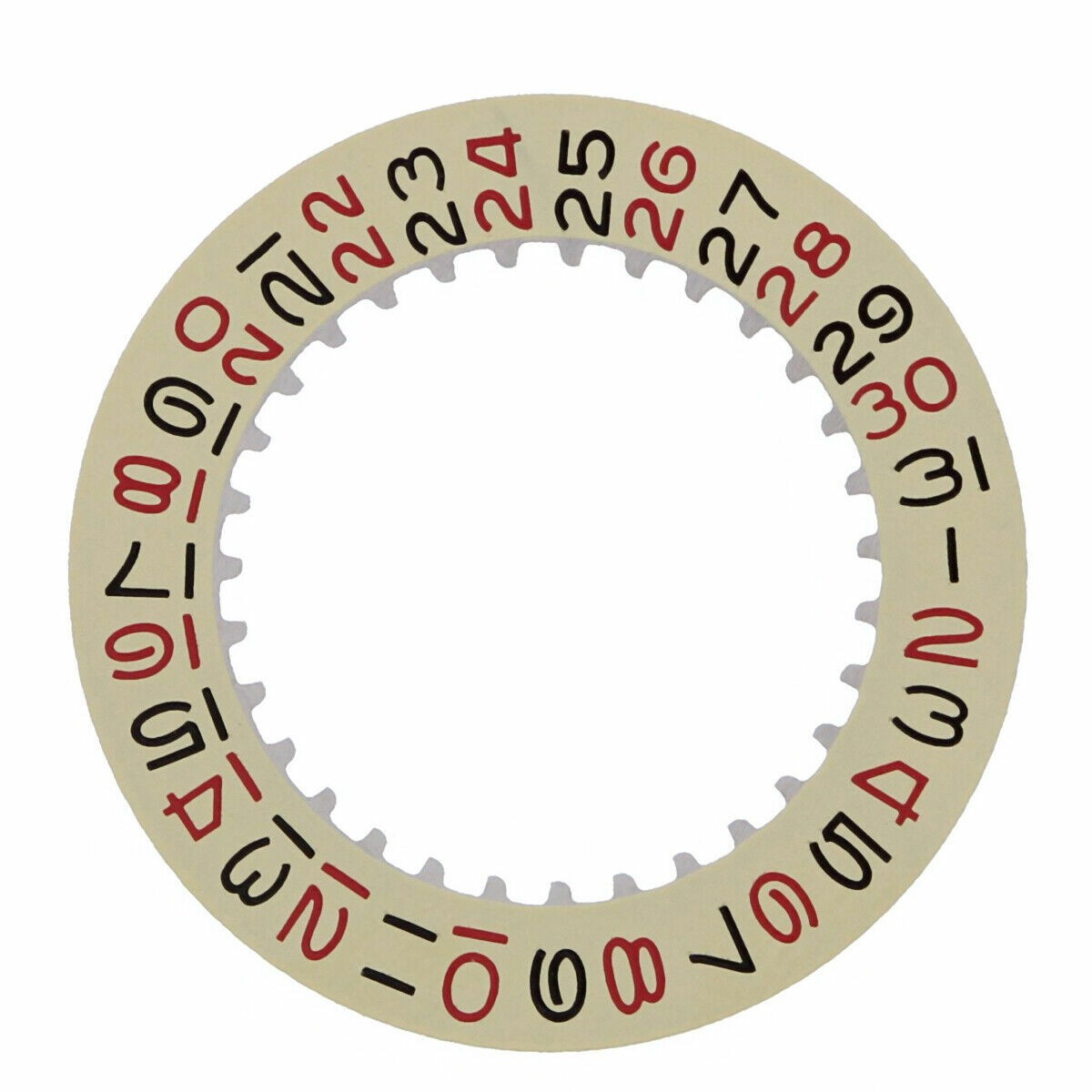 Date Disc For Rolex 3030-3035 Movement Fits 36MM Datejust Champagne W/ Red/Black